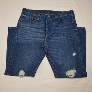 Levi's 501 T Distressed Blue Jeans